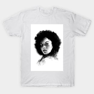 afro girl drawing T-Shirt